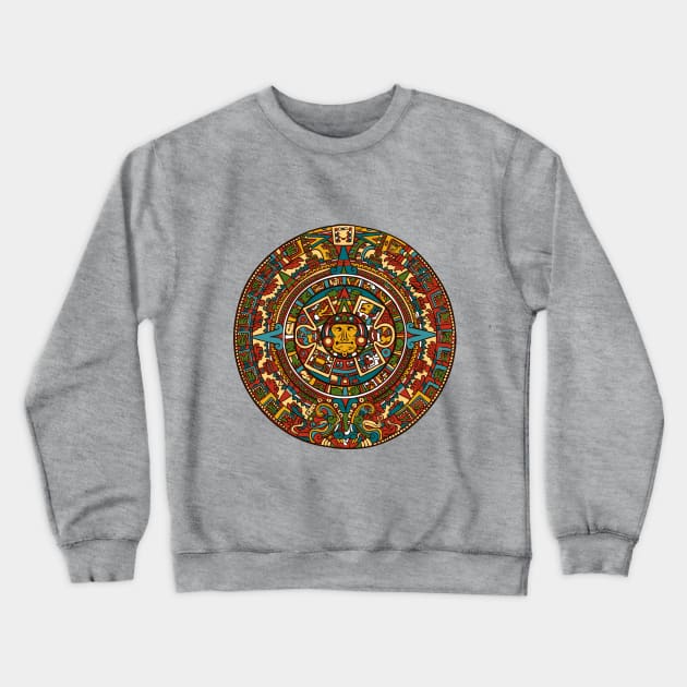 Aztec Calendar Crewneck Sweatshirt by Verboten